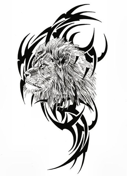 tribal lion tattoo designs. lion tattoo design.