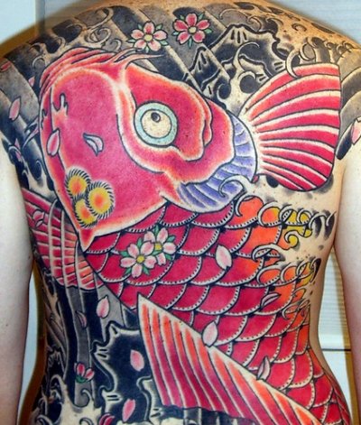 the preferred places for female wearers of the Japanese Koi fish tattoo.