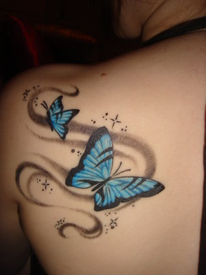 butterfly tattoos on upper back. Female Upper Back Butterfly