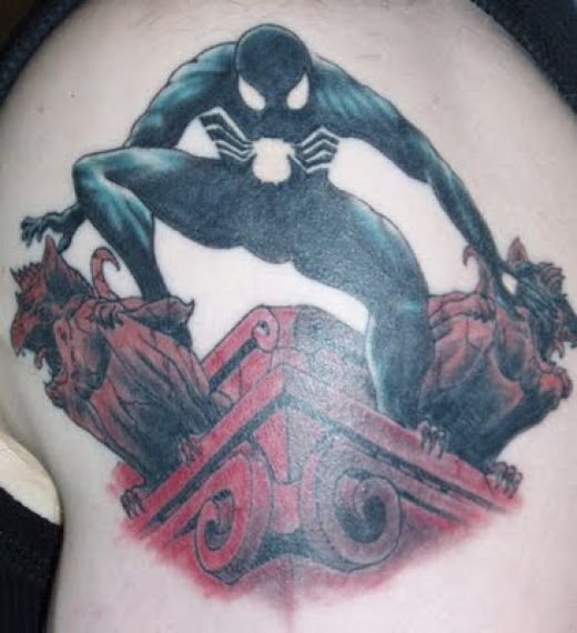 spiderman tattoos. This black spiderman tattoo is
