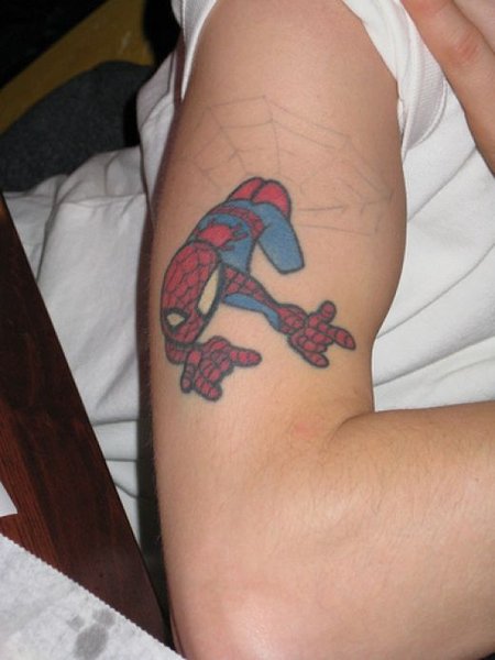 spiderman tattoos. I like this spiderman tattoo