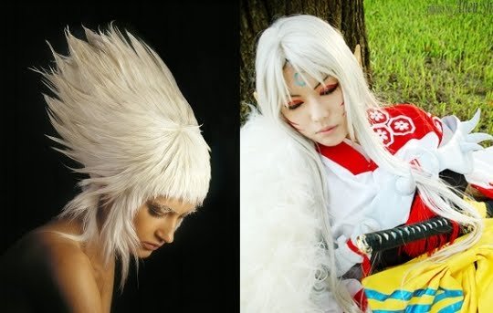 Edgy, cartoonish hairstyles are highlighted with some crazy accessories.