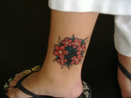 Floral ankle tattoos Flower Tattoo