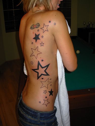 Side Tattoo of Star Design Side Star Tattoo Design