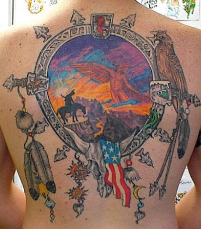 Native American Tattoos. this is an interesting tattoo in the year