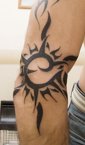 "Tribal Sun Tattoo" Tattoo, originally uploaded by Kitenutuk.
