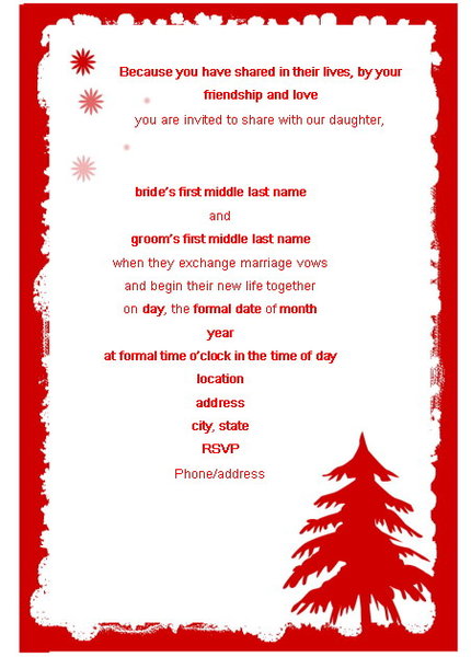 christmas printable wedding invitation Best Christmas Wedding Invitations