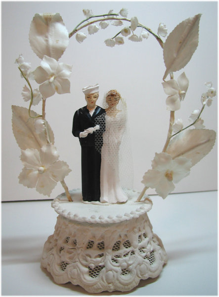 vintage wedding cake topper342 Military Wedding Cake Toppers Ideas