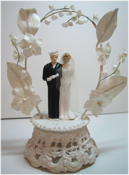 Vintage Military Wedding Cake Topper