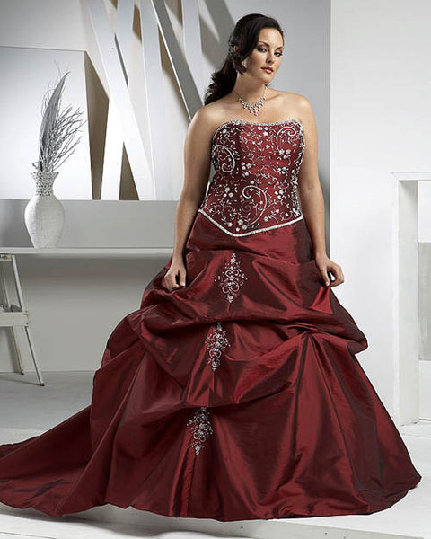 Red Plus Size Wedding dress Pictures