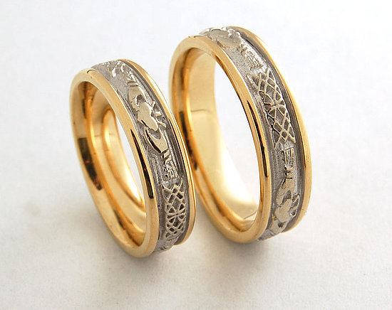 Unique Celtic Wedding Ring Sets These decorative depictions of animals and
