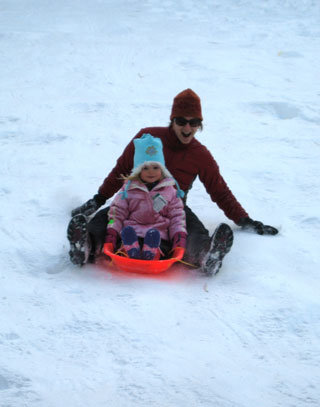 sledding, sledding,