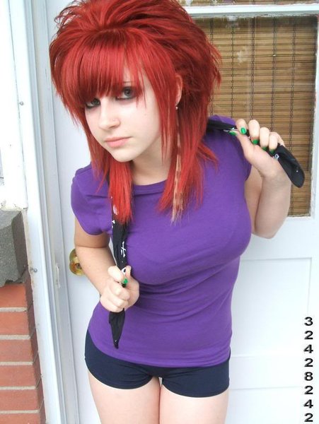 red scene hair- color scene hairstyle for girls long scene haircuts 2009
