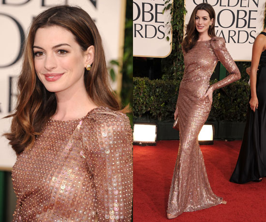 Anne Hathaway Golden Globes 2011 Pictures. Anne Hathaway#39;s red carpet