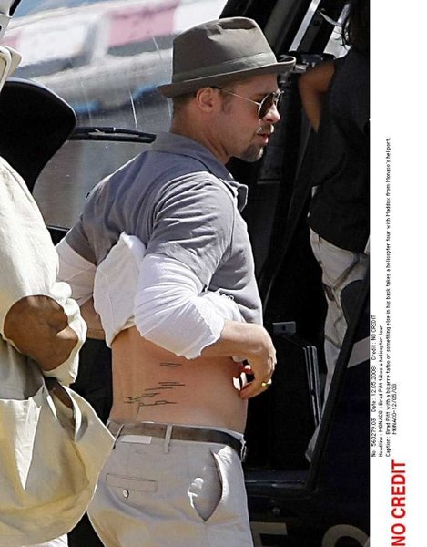 brad pitts tattoos