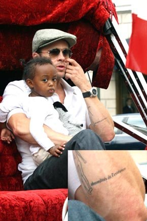 brad pitts tattoos