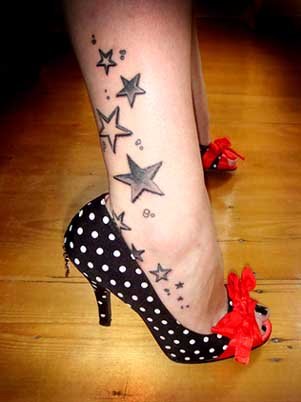 star tattoos on foot designs. Star Tattoos On Feet.