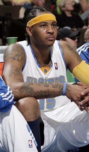 carmelo anthony tattoos. carmelo anthony tattoos on his