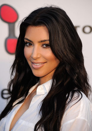 pictures of kim kardashian hairstyles. Kim Kardashian - Wavy Long Hairstyles 2010