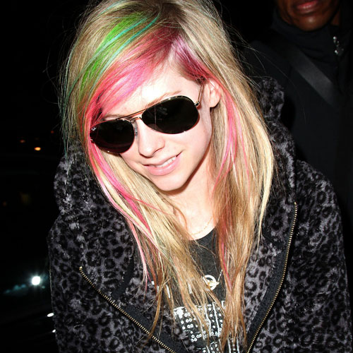 avril lavigne hair. How do you feel about Avril's freaky, streaky hair? Source: WENN.com