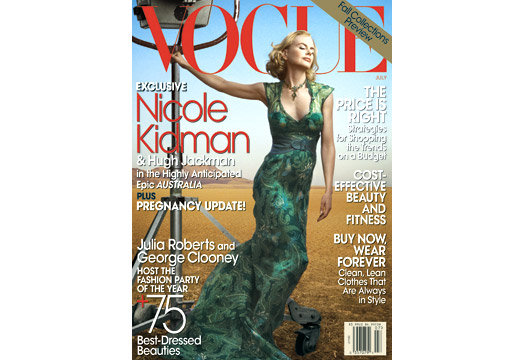 Vogue's July issue features Nicole Kidman on the cover in lieu of her 