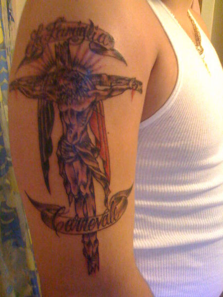 christian tattoo. A Christian Cross Tattoo
