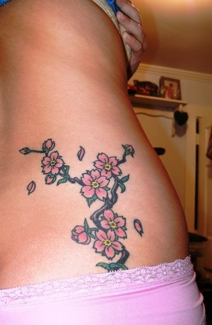 Lower Back Tattoo Ideas With Cherry Blossom Tattoo Designs With Picture 