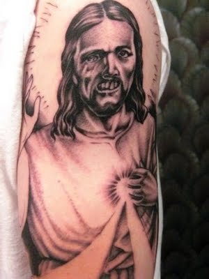 Click here for more amazing zombie jesus tattoos