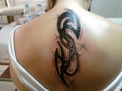 Simple Tribal Tattoo On Lower Back