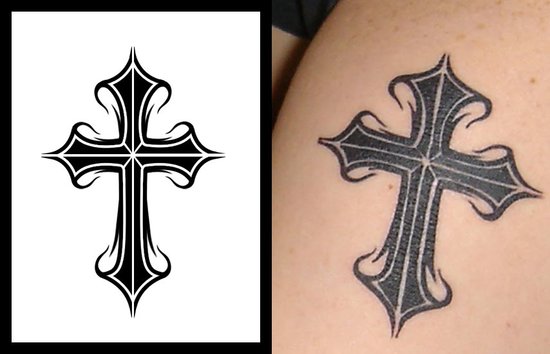 tattoos tribal cross. tribal cross tattoo