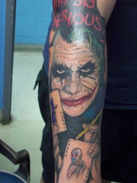 Joker tattoo have also come to be viewed as laughing people that has at the