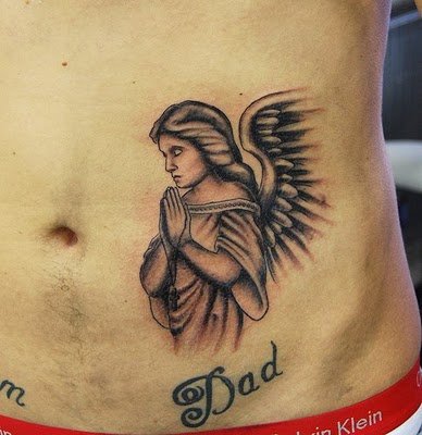 praying angel tattoos. religious tattoos