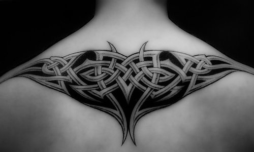 tribal tattoos for back. upper ack tribal tattoos