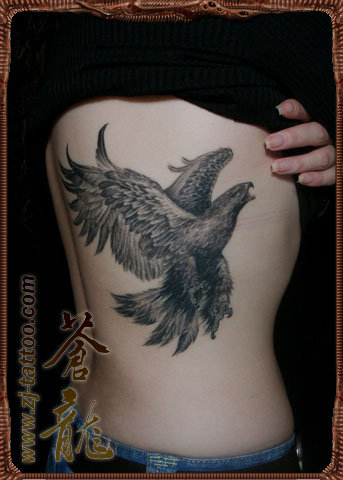 a girl with an eagle tattoo It is really rare for a girl to have a eagle 