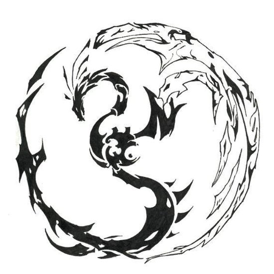 Black Dragon Phoenix Tattoo