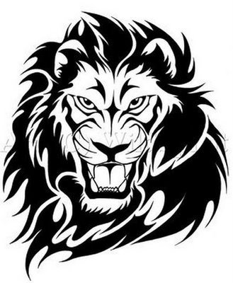 The lion symbolizes many things and the choice of using tribal designs 