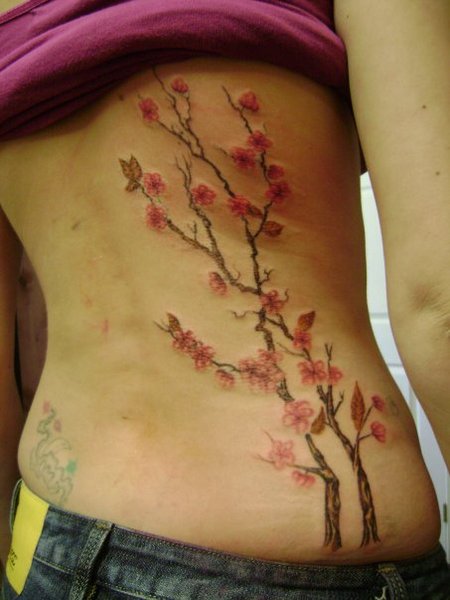 Cherry Blossom Tattoo Lower Back