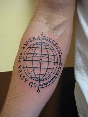 globe tattoo for forehand · htc-tattoo.blogspot.com (view original image)