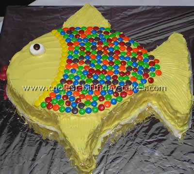 birthday balloons and cake. Homemade Birthday Cakes Fish