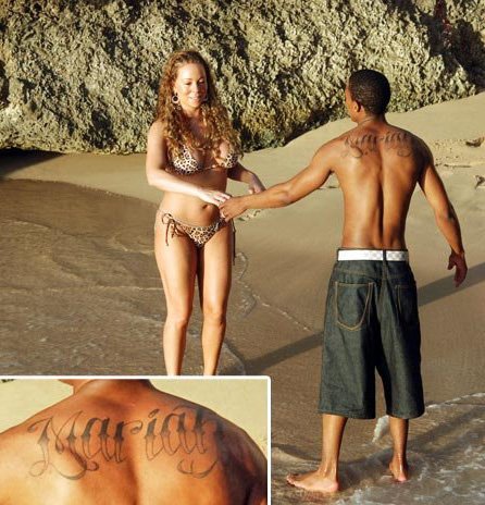 nick cannon mariah tattoo. various tattoos gives it a