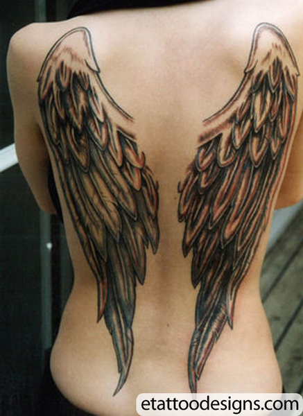 angel holding baby tattoo. Angel Wing Tattoo