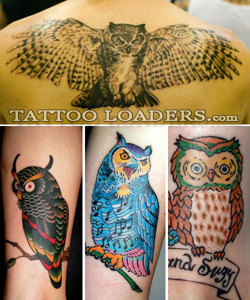 black and white owl tattoos. lack and white owl tattoos