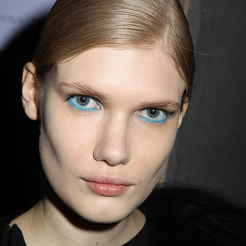bright scene makeup. edgy with this right blue