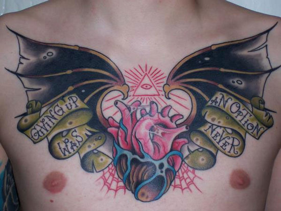 tattoo chest piece.