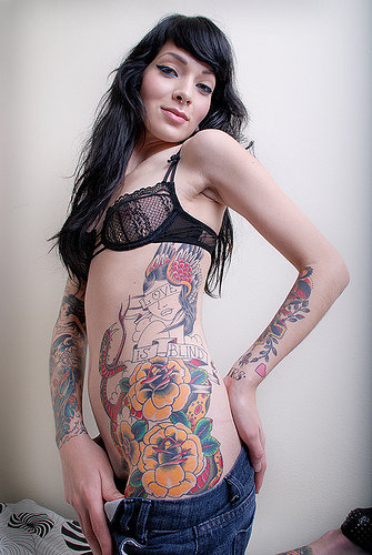 tattooed girls. Twin Girl Tattoo Designs