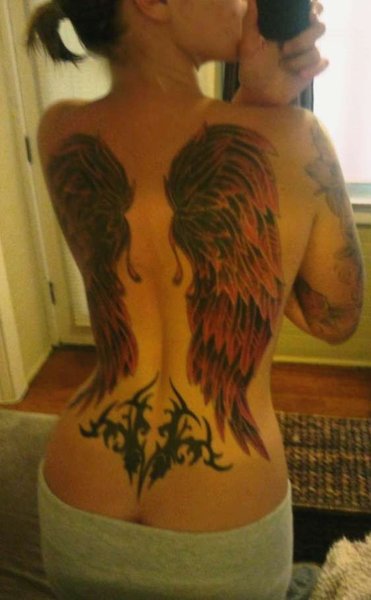 tribal tattoos of angel wings. Tribal Angel Wings Tattoo