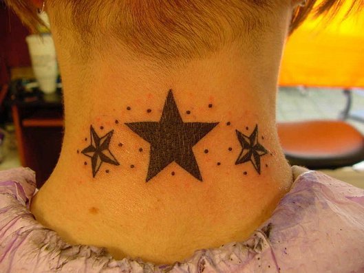 Star Tattoos On Your Neck. beautiful star tattoos on the