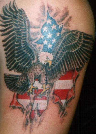 eagle and american flag tattoos. Eagle and American Flag Tattoo