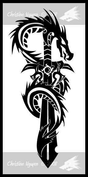 dragon and sword tattoos Tribal Tattoo Pokemon. dragon and sword tattoos