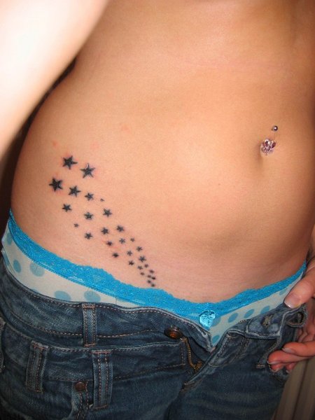 tattoos for girls on hip. Star tattoos for girls on hip